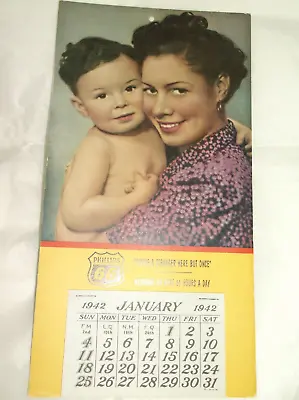 VINTAGE CALENDAR Advertising 1942 PHILLIPS 66 VGC • $20