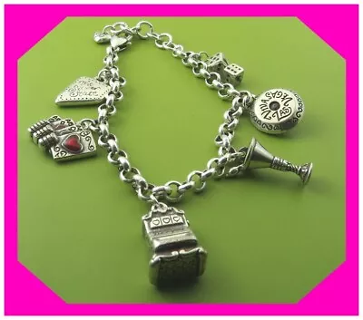 BRIGHTON LAS VEGAS Nevada State Silver Charm BRACELET Preloved • $26.99