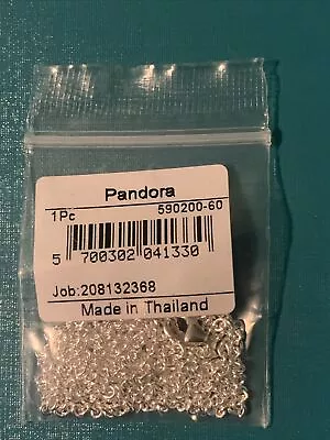 NEW Authentic PANDORA Brand 590200-60 925 Sterling Silver Cable Chain Necklace • $35