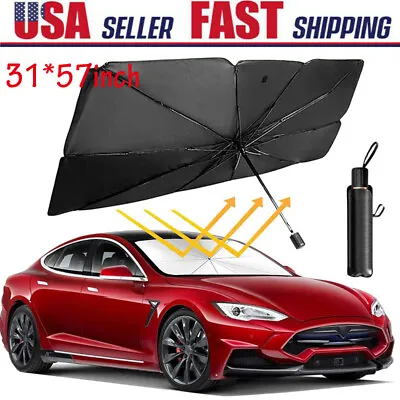 Car Windshield Sun Shade Foldable Umbrella Front Window Cover Visor Umbrella • $12.48