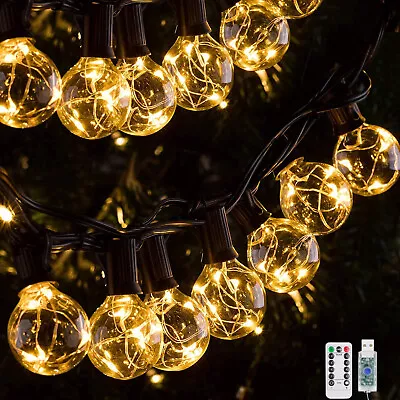 16.4 FT G40 String Fairy Lights Globe Festoon Bulbs Garden Wedding Decor 50 LEDs • £7.99