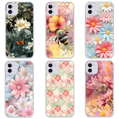 Flower Print Case IPhone 14 13 12 11 8 7 Plus XR XS Max SE Pro Silicone Cover • £3.95