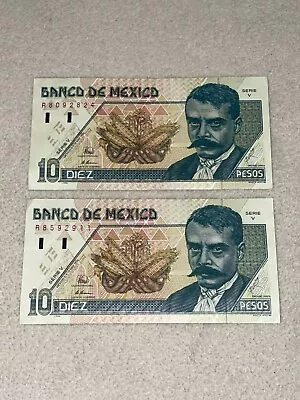 Banco De Mexico 10 Pesos Serie V 1996 Emiliano Zapata Bank Note Bills • $0.99