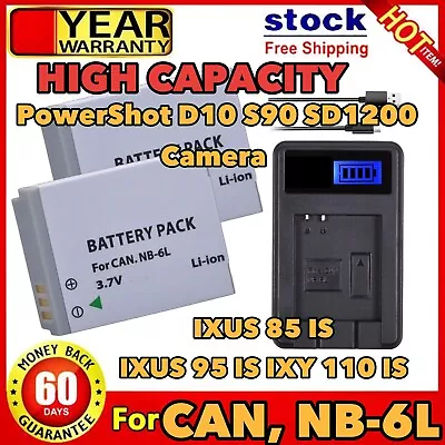 NB6L NB-6L For Canon PowerShot D10 D20 D30  S95 SX260 SX280 SX540 SX700 SX710 HS • $32.80