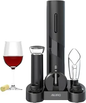 Electric Wine Opener Set Operated Wine Bottle Corkscrew Opener With Foil Cutter • £17.99