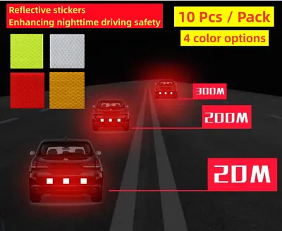 10 Pcs/Pack Auto Car Nighttime Driving Safety Warning Reflective Decal Stickers • $4.95
