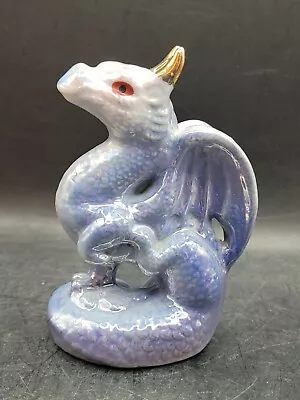 Vintage Purple Lusterware Ceramic Dragon Figurine Rare • $40.56