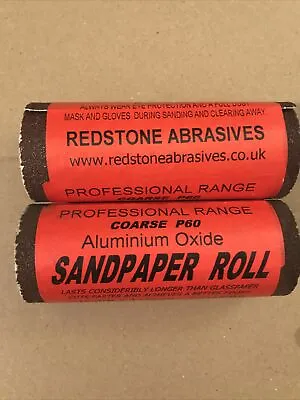 Sandpaper X 2 Coarse P60 Sandpaper Roll - 1 Metre X 115mmHand Or Power Sand • £2