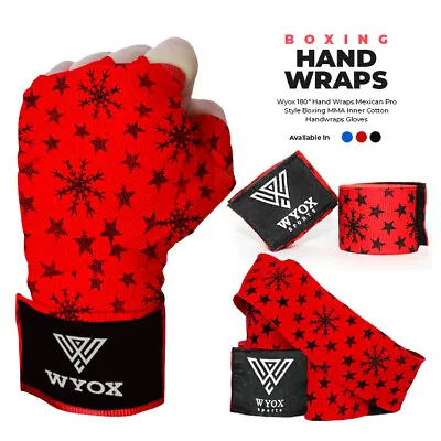 Wyox Hand Wraps Mexican Bandages Boxing Fist Inner Gloves Muay Thai MMA Red • $5.99