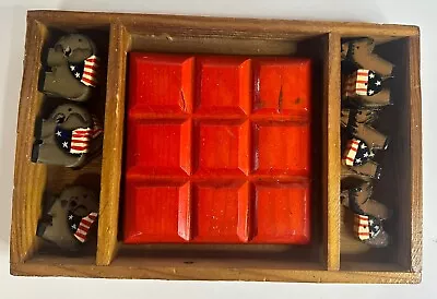 Vintage Wooden Tic-Tac-Toe Set Republicans Vs Democrats • $15