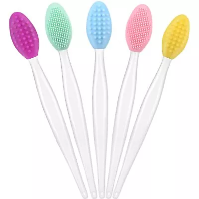 5 Pcs Lip Brush Tool Lip Scrub Brush Double-Sided Silicone Lip Exfoliator Brush • $5.85