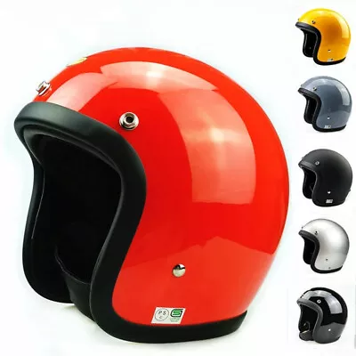 Fibreglass Vintage Retro Motorcycle Helmet Open Face Motorbike Motorcross Helmet • $156.23