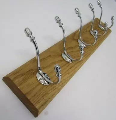 9 Sizes HANDMADE SOLID WOOD OAK WOODEN HAT & COAT HOOKS HANGER PEGS RAIL RACK  • £27.99