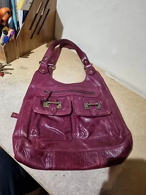 Immaculate M&S Autograph Real Leather Hobo Tote Handbag Red Shoulder Bag (G5) • £25.32