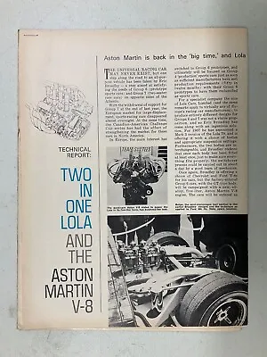 MISC1658 Vintage Article Tech Report Two In One Lola And The Aston Martin V-8 • $14.99