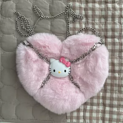 Pink Fur Fluffy Hello Kitty Crossbody Bag • $35