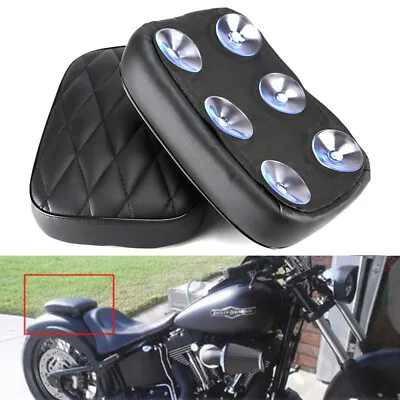 Motorcycle Rear Fender Passenger Pillion Pad Seat 6 Suction Cup For Harley Black • $16.87