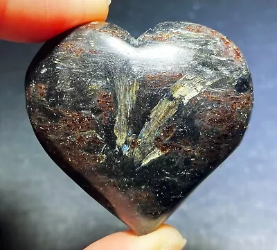 71g Raw NATURAL Black Seraphinite Stone QUARTZ CRYSTAL Heart Healing • $4.98