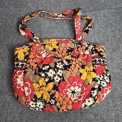 Vera Bradley Handbag Women M Bittersweet Tote Gold Red Floral Purse Shoulder Bag • $9