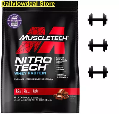 MuscleTech Nitro-Tech Whey Isolate & Peptides Milk Chocolate 10 Lbs EXP: 2/2025 • $144.90