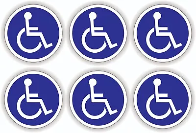 6 Pcs - Mini 1 X1  Round Handicap Stickers Handicapped Decals Labels Wheelchair • $3.98