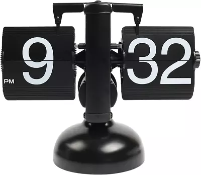 Flip Desk Clock (Black) Retro Vintage Design Auto Flip Desk/Table Clock Large  • $62.50