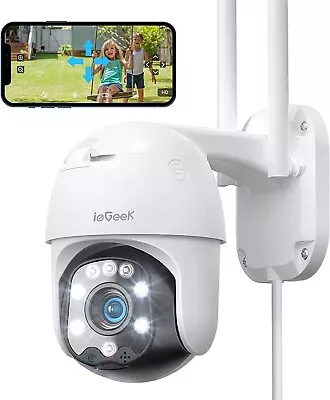 IeGeek Outdoor 360° Auto Tracking WiFi Security Camera Home Wired CCTV System UK • £35.99