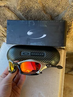 Oakley Splice Fire Red Polarized Sunglasses With Case Platinum Iridium • $230