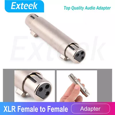 Audio Adapter 3 Pin XLR To XLR Female To Female Connector Microphone Mic • $5.95