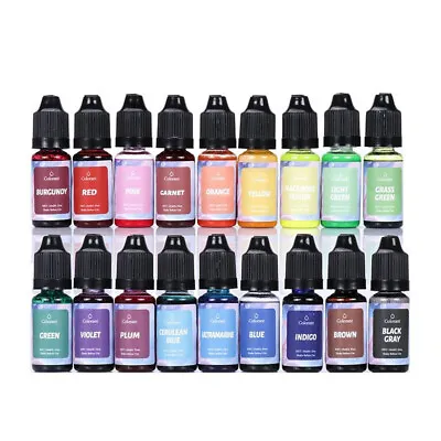 18 Color 10ml Resin Pigments DIY UV Epoxy Resin Mold Candle Soap Dye Color-p- • $2.60