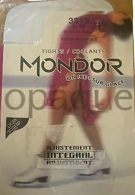 Mondor Footed Opaque Ice Skating Tights 3310 Girls Size 8-10 WHITE BRAND NEW • £9.49