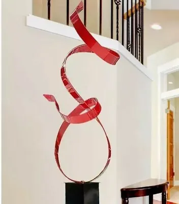 Large Red Metal Sculpture Abstract Modern Red Indoor/Outdoor Decor Jon Allen • $530