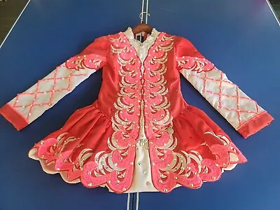 Pink White And Red Irish Jig Dance Dress Riverdance  Rose Crystals+ Extras • $230