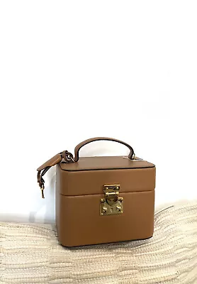 TANNER KROLLE Annabel Tan Calfskin Small Vanity Case Box Bag Luxury Rrp 1750 • £470