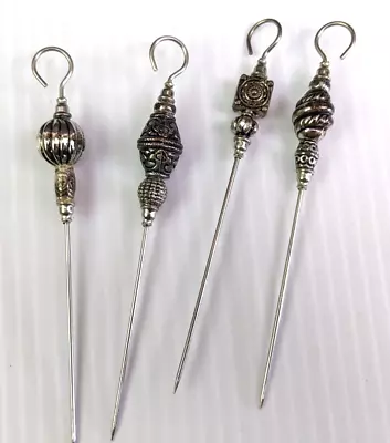 Vintage Cocktail Olive Picks Stainless 4.5  Set Of 4a • $19.95