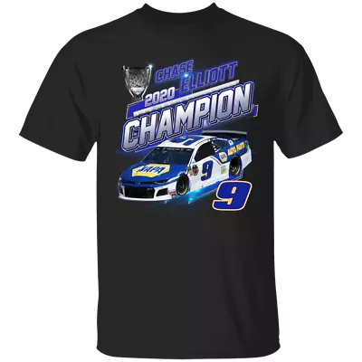 Men's Chase Elliott 2020 Racing Cup Series Champ Black T-Shirt S-5XL • $10.99