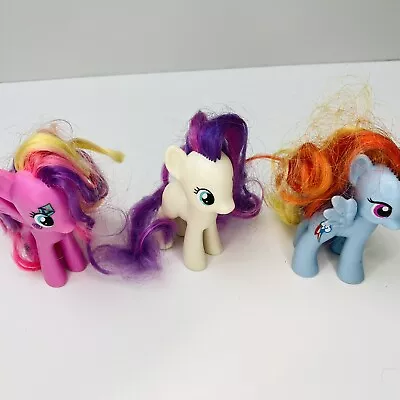 Lot Of 3 My Little Ponies3   Brushable Pink Wings Blue Wings Orange Yellow • $12.97