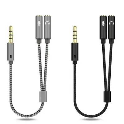 £2.74 • Buy 3.5mm Headset Adapter Y-Splitter Jack Cable W/ Separate Audio And Mic Headphone