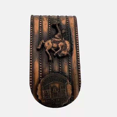 Vintage Chinese Theatre Copper Money Clip W/ Rodeo Theme Hollywood California 2  • $15