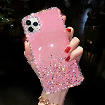 $11.99 • Buy For IPhone 12 11 Pro Xs MAX XR 7 8 Side Crystal Epoxy Glitter Sparkle Case Cover