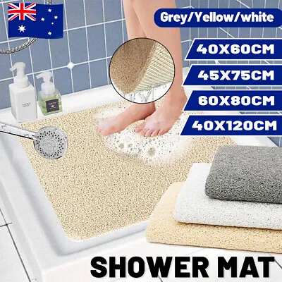 Non Slip Shower Rug Water Drains Bathroom Bath Mat Anti Slip Loofah Carpet AU • $19.99