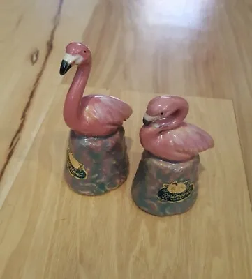 Rosemeade Dakota Pottery Pink Flamingo Figurines W/ Original Label - RARE • $350