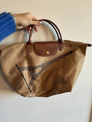 Tan Longchamp Limited Edition Tote With Eiffel Tower • $80