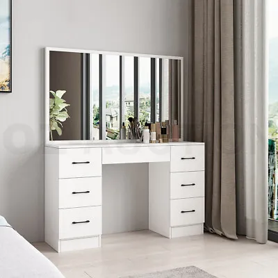 $279.95 • Buy Dressing Table Large Mirror Makeup Dresser Vanity Modern Home Furniture White