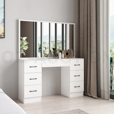 $289.95 • Buy Dressing Table Large Mirror Makeup Dresser Vanity Modern Home Furniture White