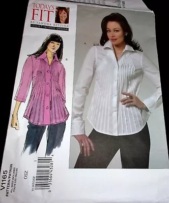 Vogue Sandra Betzina Designer Pattern V1165 Tucked Blouse Shirt Bust 32-55 Uncut • $12