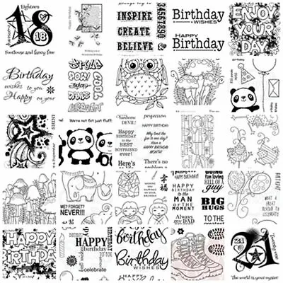 £6 • Buy Woodware Clear Stamps - Happy Birthday Sentiments Sayings Verses Occasions Male