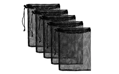 Mesh Drawstring Bags (5 BAGS) Camping Collectibles Black Nylon Mesh 8 X14  Bag • $11.99