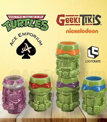 TMNT - Geeki Tikis Mini Mug Teenage Mutant Ninja Turtles Complete Shot Glass Set • $239.99