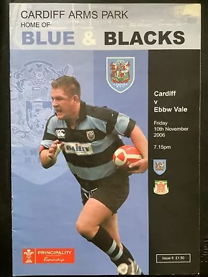 2006 CARDIFF RFC V EBBW VALE Programme • £1.25